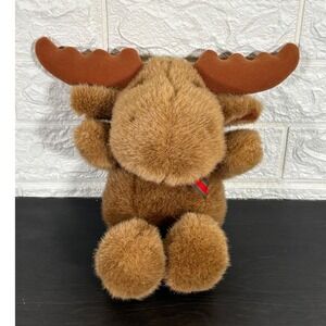 Prestige Toy Corp Brown Moose Plush Stuffed Animal Toy‎ Ribbon Accent